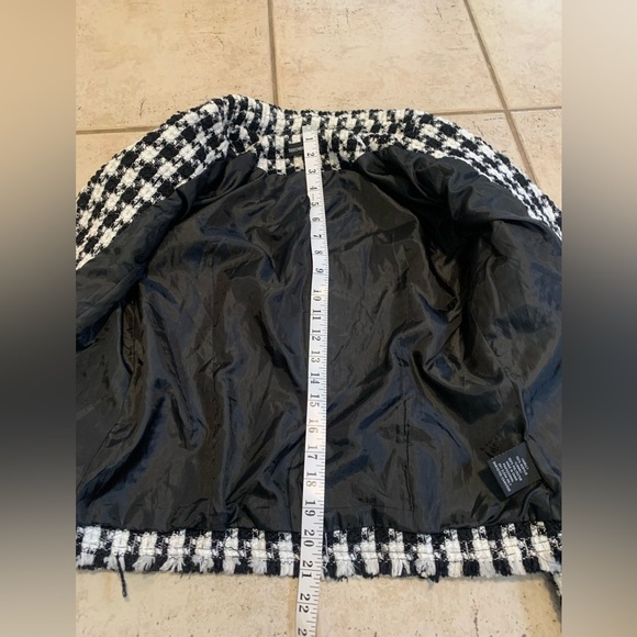 Vintage Beechers Brook Black and White Cropped Tweed Jacket - Size 6 - Picture 8 of 8